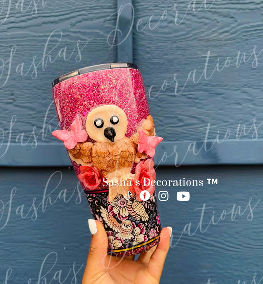 Floral Owl Tumbler Cup