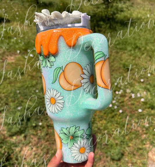 A 40 oz Just Peachy Daisy PREORDER Tumbler