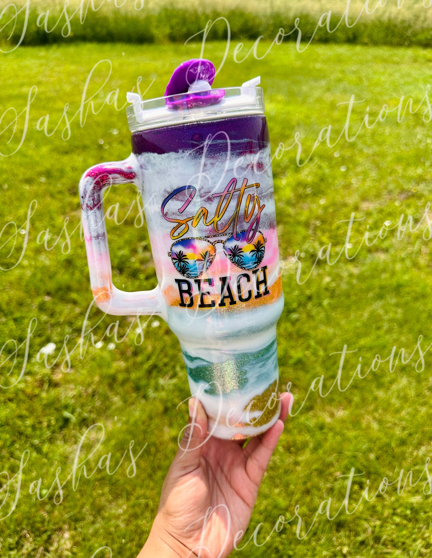 A Salty Beach Theme 40 ounce tumbler