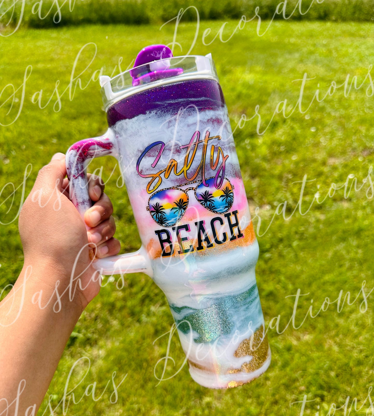 A Salty Beach Theme 40 ounce tumbler