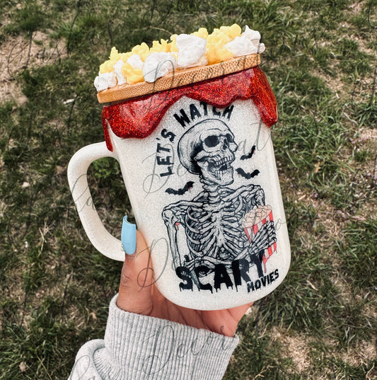 A Popcorn Skeleton glass mug PREORDER