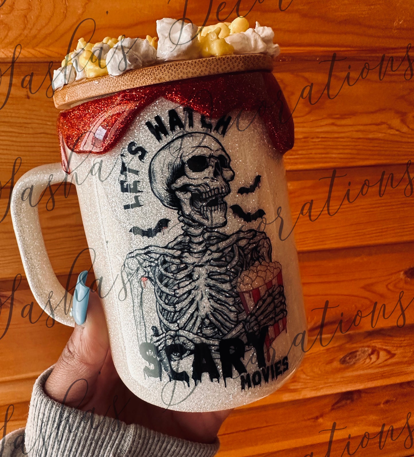 A Popcorn Skeleton glass mug PREORDER