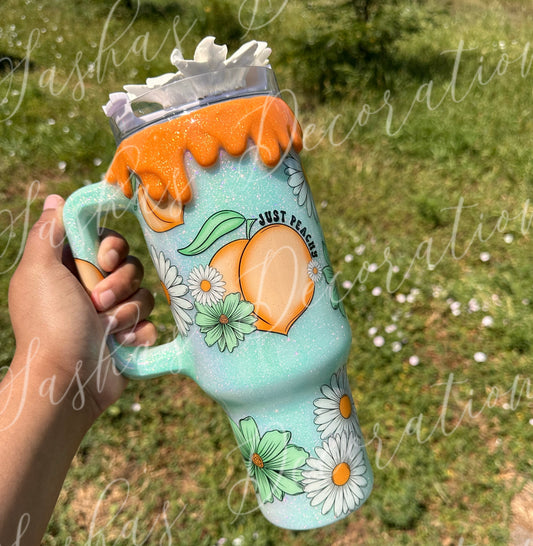 A 40 oz Just Peachy Daisy PREORDER Tumbler