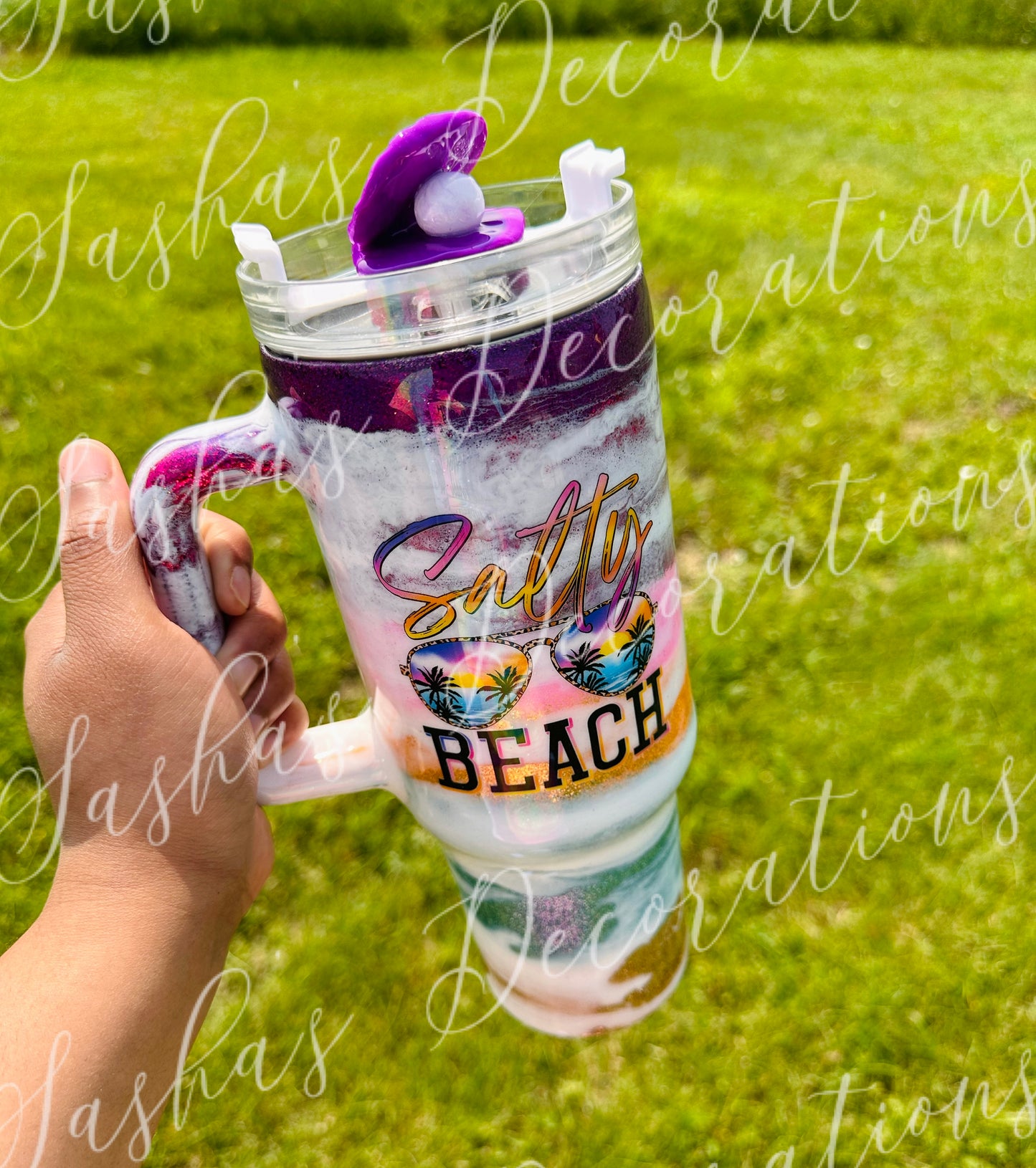 A Salty Beach Theme 40 ounce tumbler